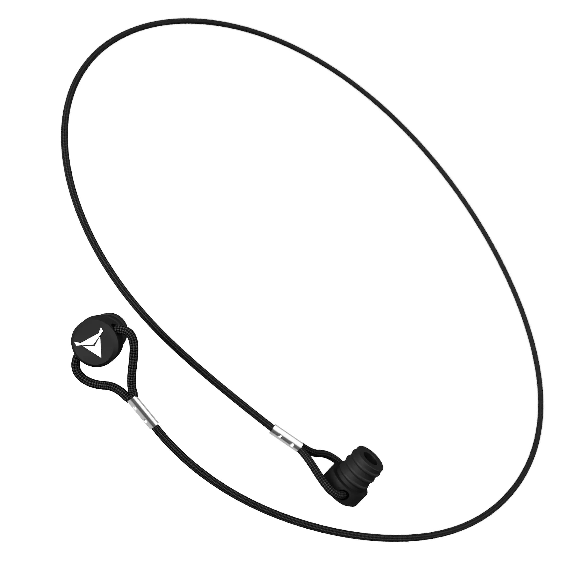 A black combination cable lock with a looped design, featuring a key slot and combination dial. It’s perfect for securing items like bicycles or personal belongings. The flexible cable is covered with a protective layer, and it's as customizable to your needs as the Decibullz Custom Molded Earplug Lanyard.